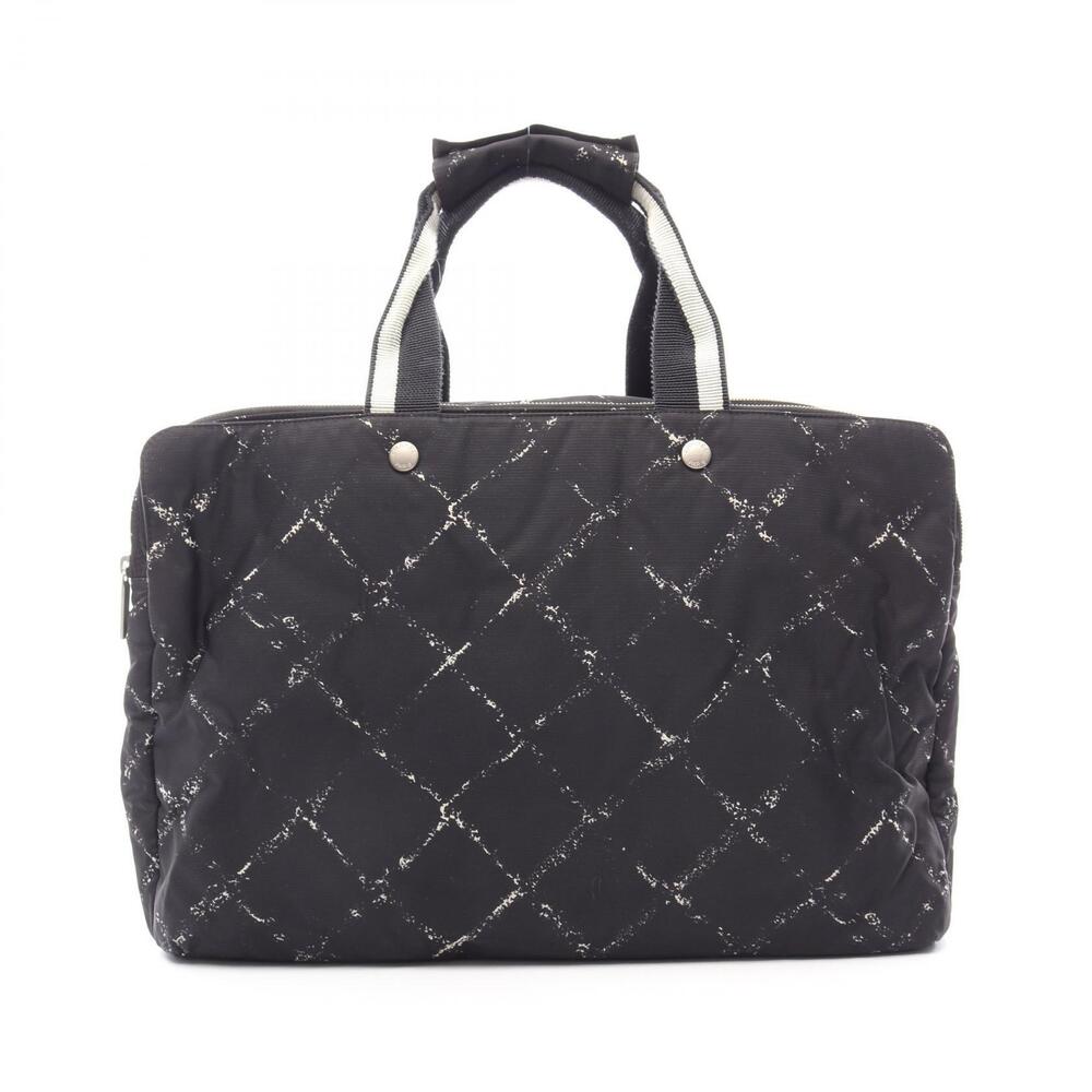Chanel Travel Boston Bag Black White
